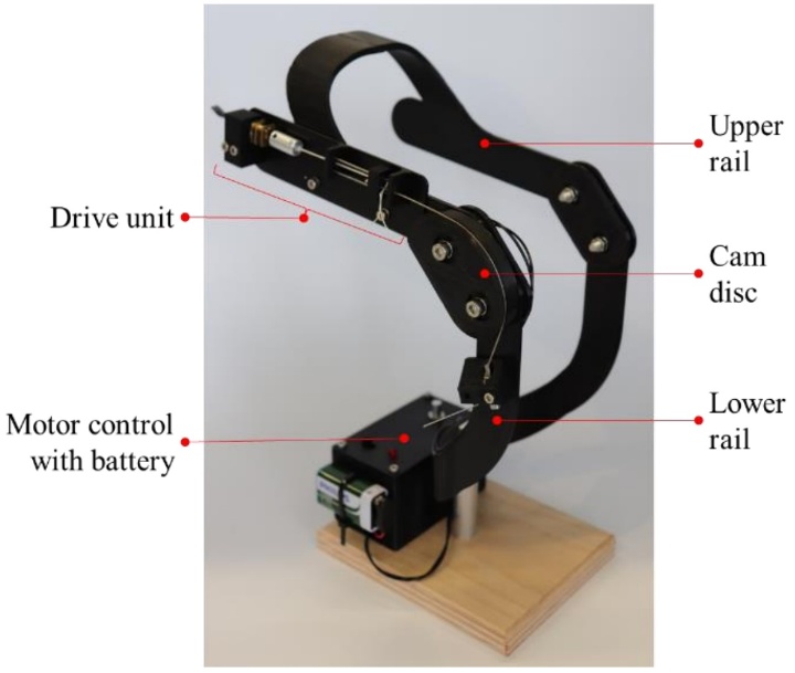 Demonstrator of a TSA-actuated actibe knee orthosis